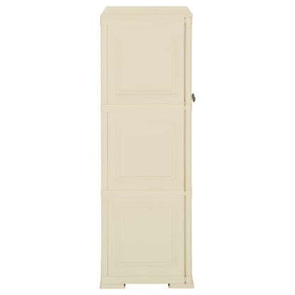 Armadietto in Plastica 79x43x125 cm Effetto Legno Bianco Angora - homemem39