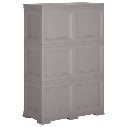 Armadietto in Plastica 79x43x125 cm Effetto Legno Grigio - homemem39