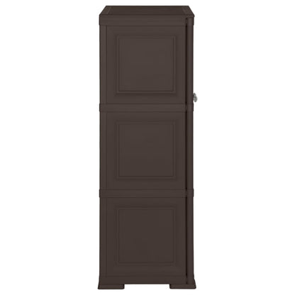 Armadietto in Plastica 79x43x125 cm Effetto Legno Marrone - homemem39