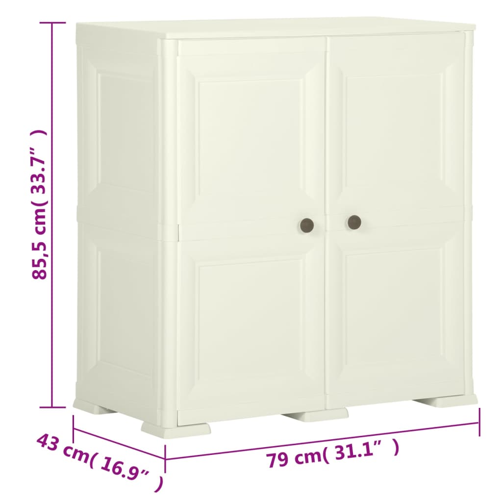 Armadietto in Plastica 79x43x85,5 cm Effetto Legno Vaniglia | homemem39