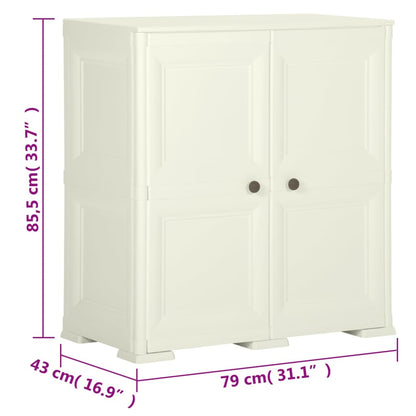 Armadietto in Plastica 79x43x85,5 cm Effetto Legno Vaniglia - homemem39