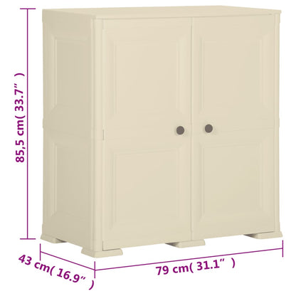 Armadietto in Plastica 79x43x85,5cm Effetto Legno Bianco Angora - homemem39