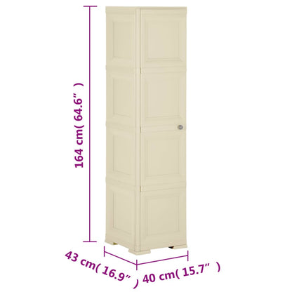 Armadietto in Plastica 40x43x164 cm Effetto Legno Bianco Angora - homemem39