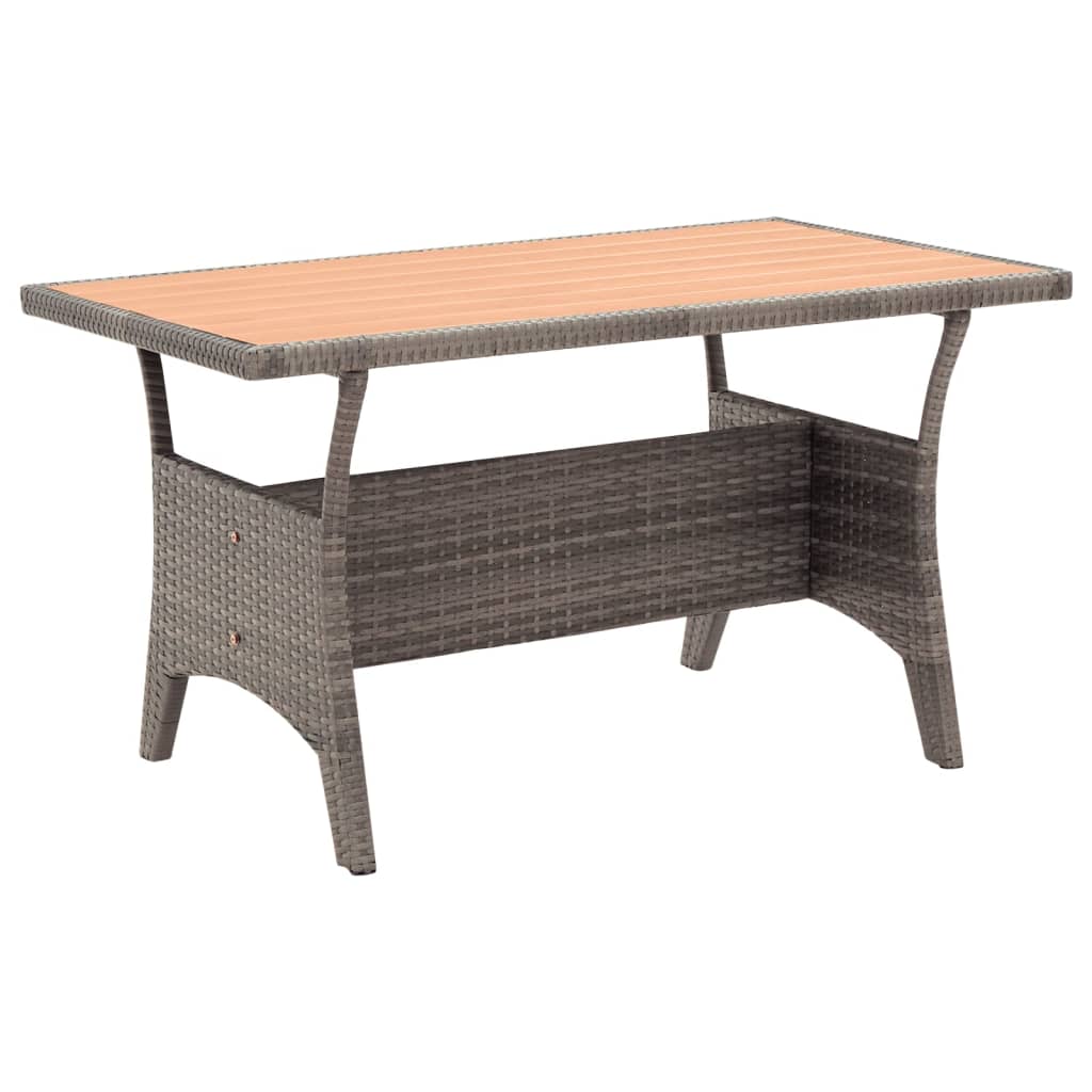 Set da Pranzo da Giardino 3 pz con Cuscini Grigio in Polyrattan | homemem39