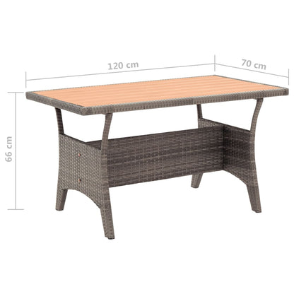 Set da Pranzo da Giardino 3 pz con Cuscini Grigio in Polyrattan | homemem39
