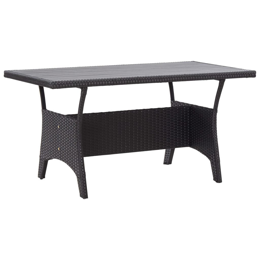 Set da Pranzo da Giardino 3 pz con Cuscini Nero in Polyrattan | homemem39