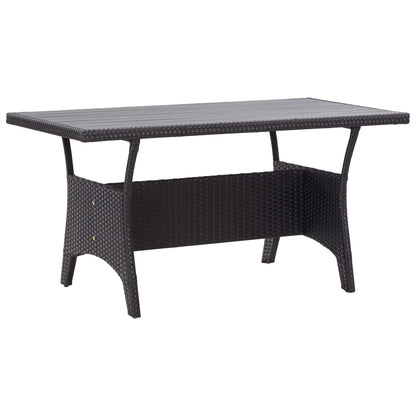 Set da Pranzo da Giardino 3 pz con Cuscini Nero in Polyrattan | homemem39