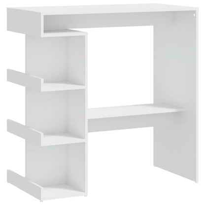 Tavolo da Bar con Ripiani Bianco 100x50x101,5 cm in Truciolato | homemem39