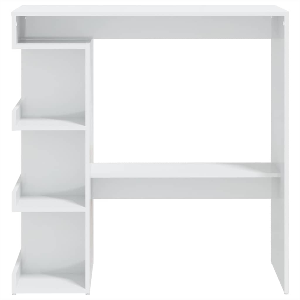 Tavolo da Bar con Ripiani Bianco Lucido 100x50x101,5 cm | homemem39
