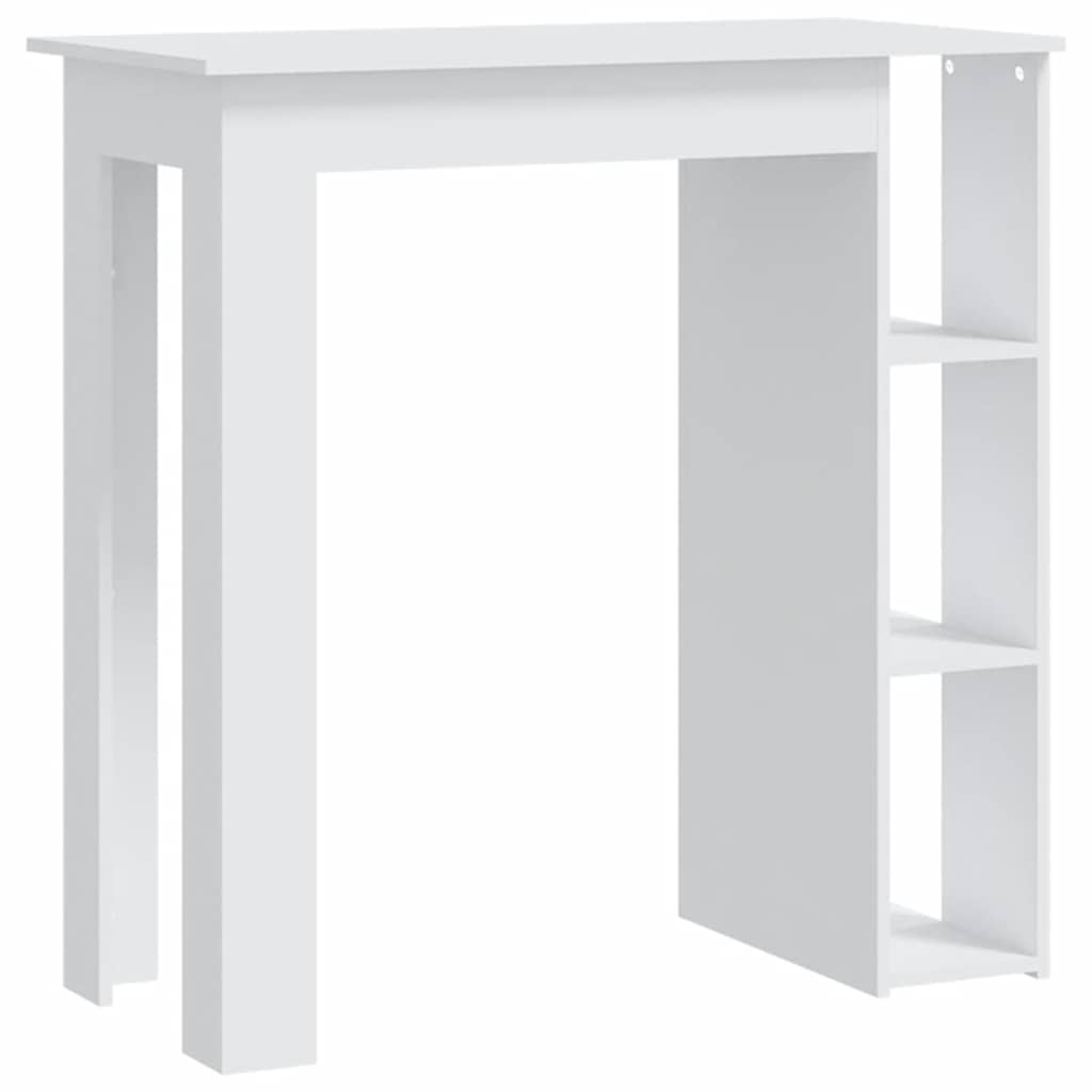 Tavolino da Bar con Ripiani Bianco 102x50x103,5cm in Truciolato | homemem39