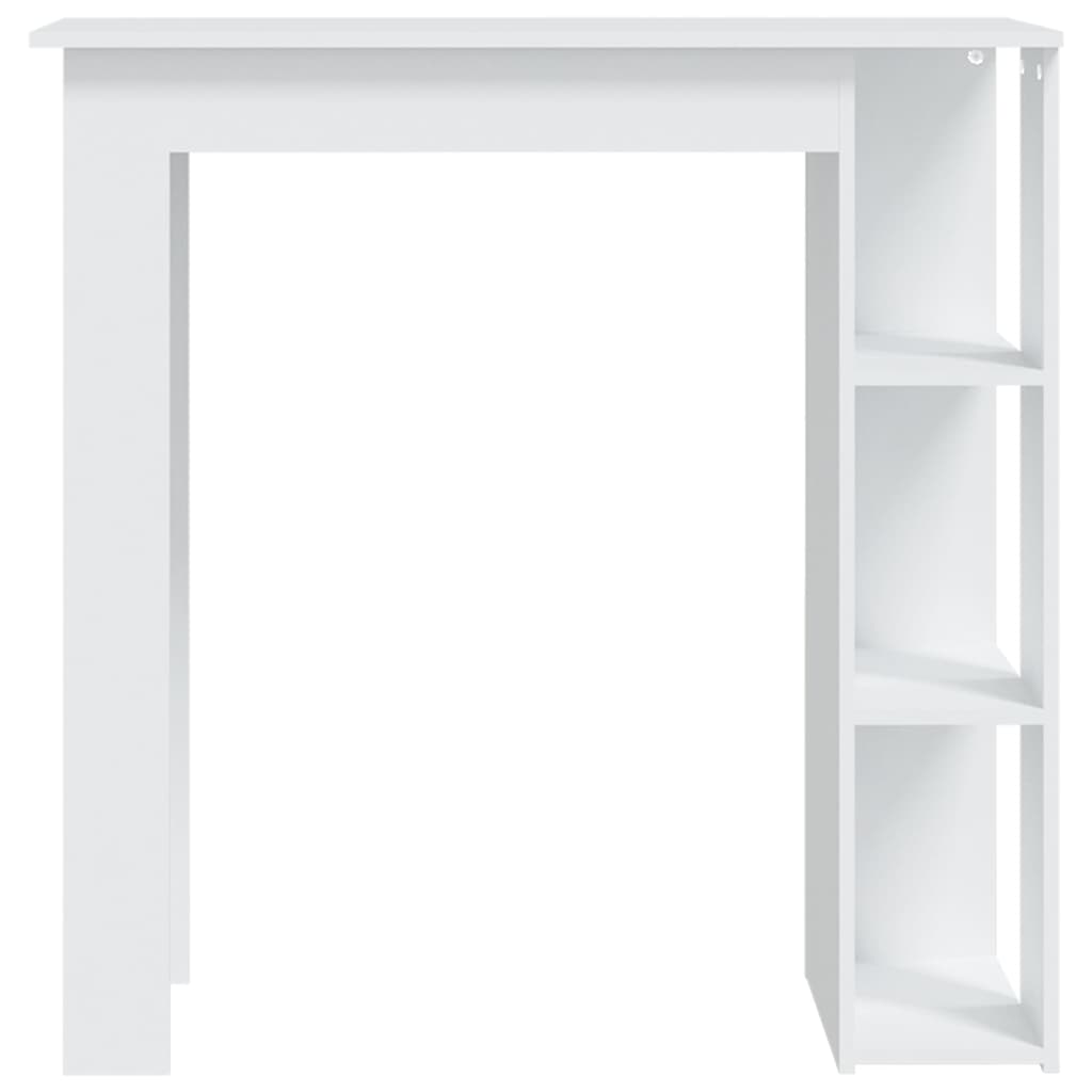 Tavolino da Bar con Ripiani Bianco 102x50x103,5cm in Truciolato | homemem39