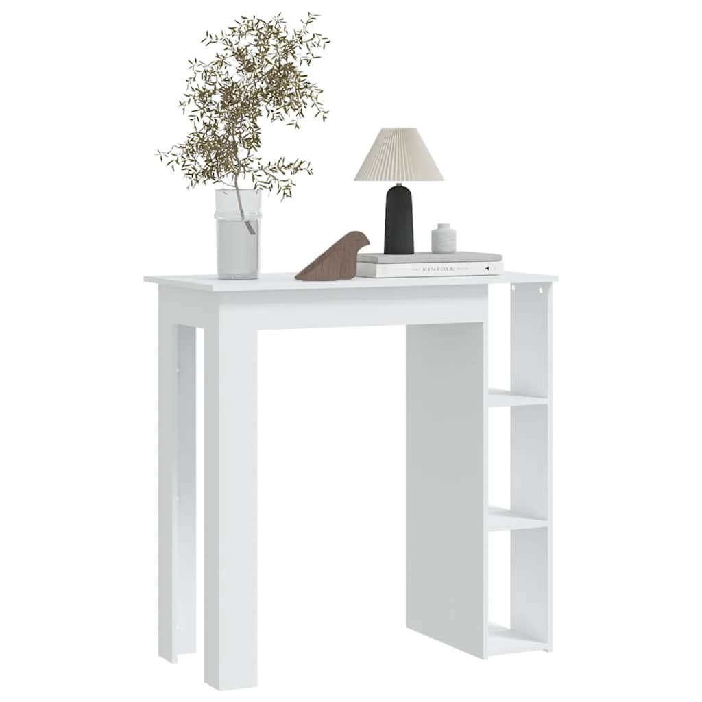 Tavolino da Bar con Ripiani Bianco 102x50x103,5cm in Truciolato | homemem39