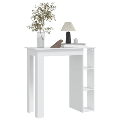 Tavolino da Bar con Ripiani Bianco 102x50x103,5cm in Truciolato | homemem39