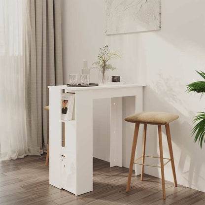 Tavolino da Bar con Ripiani Bianco 102x50x103,5cm in Truciolato | homemem39
