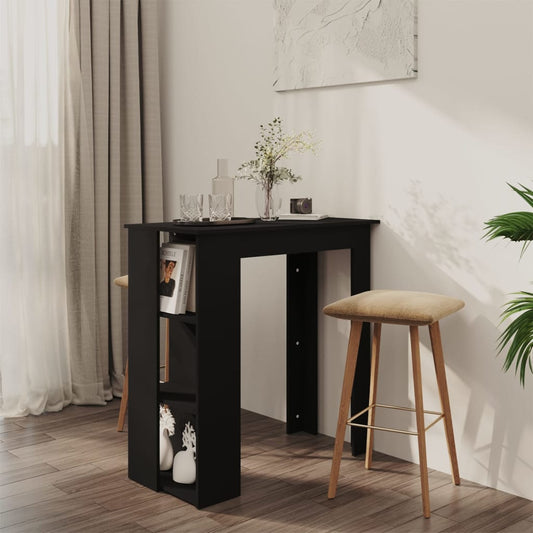 Tavolino da Bar con Ripiani Nero 102x50x103,5cm in Truciolato - homemem39