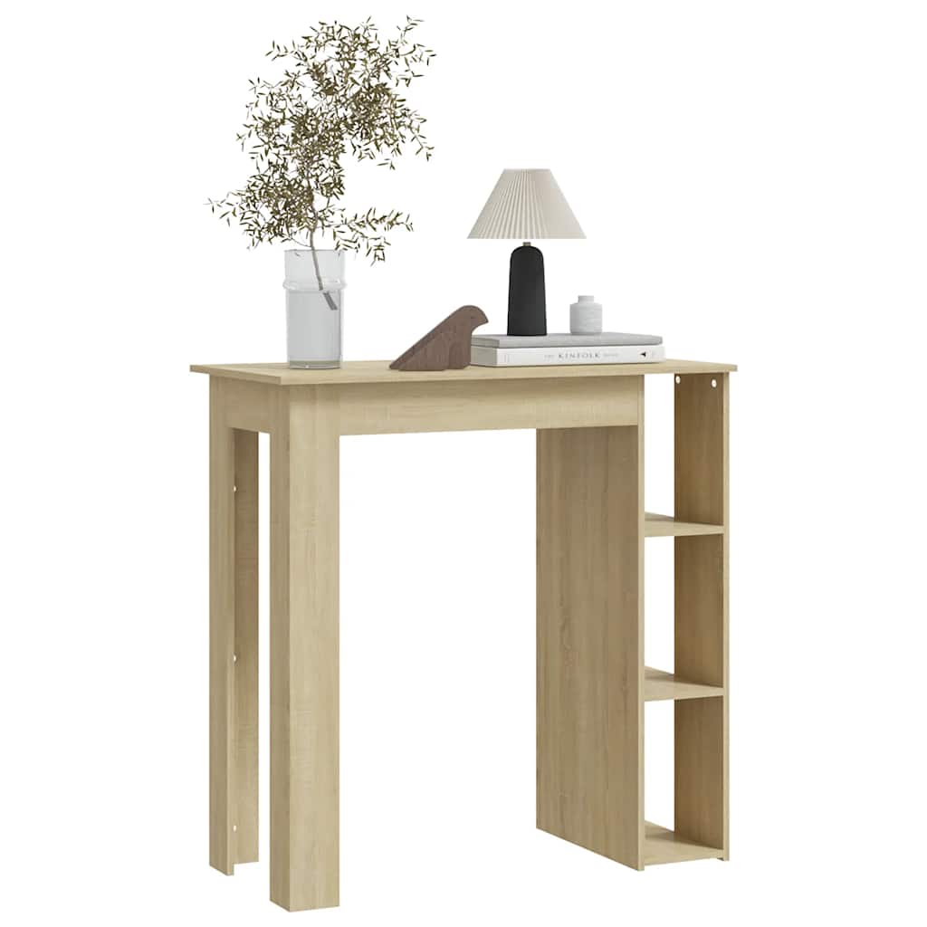 Tavolino da Bar con Ripiani Sonoma 102x50x103,5cm in Truciolato | homemem39