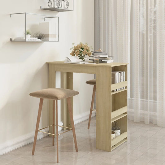 Tavolo Bar con Ripiani Rovere Sonoma 102x50x103,5 cm Truciolato | homemem39