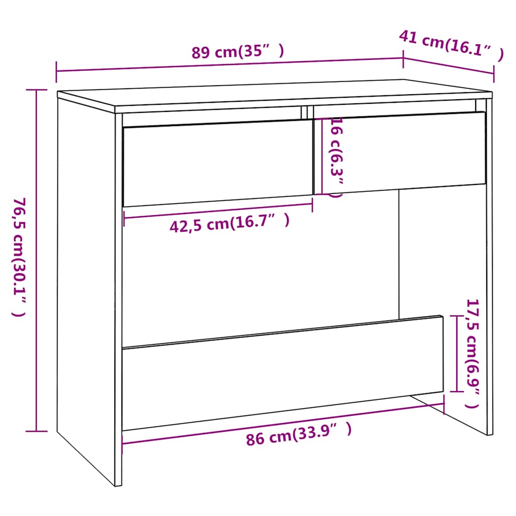 Tavolo Consolle Nero 89x41x76,5 cm in Acciaio | homemem39