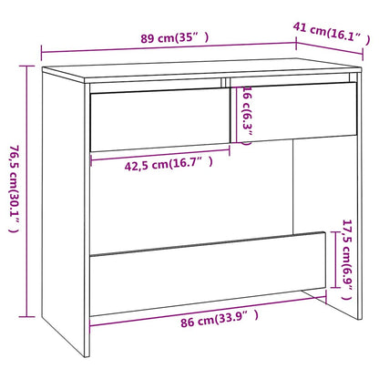 Tavolo Consolle Grigio Cemento 89x41x76,5 cm in Acciaio