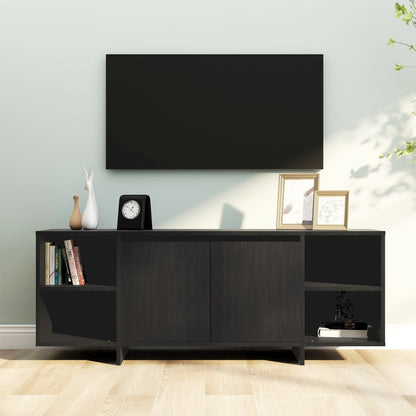Mobile Porta TV Nero 130x35x50 cm in Truciolato - homemem39
