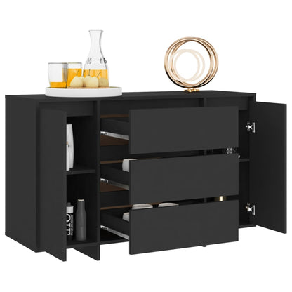 Credenza con 3 Cassetti Nera 120x41x75 cm in Truciolato - homemem39