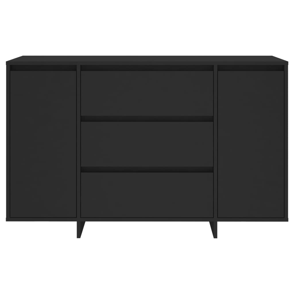 Credenza con 3 Cassetti Nera 120x41x75 cm in Truciolato - homemem39