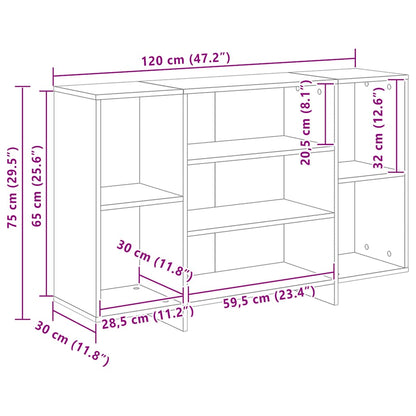 Credenza Grigio Cemento 120x30x75 cm in Truciolato - homemem39