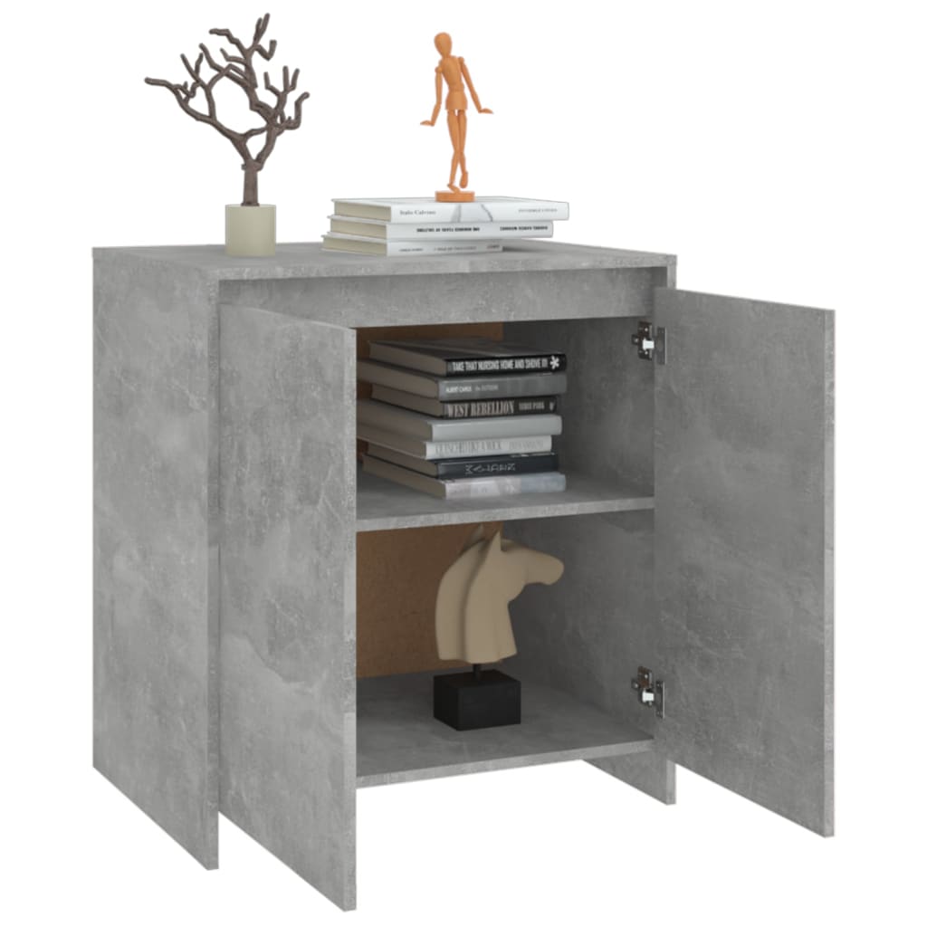 Credenza Grigio Cemento 70x41x75 cm in Legno Multistrato - homemem39