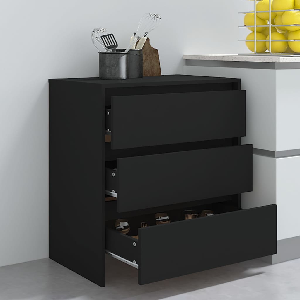 Credenza Nera 70x41x75 cm in Truciolato - homemem39
