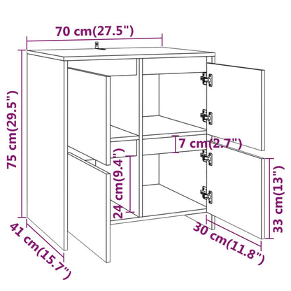 Credenza Rovere Sonoma 70x41x75 cm in Truciolato - homemem39