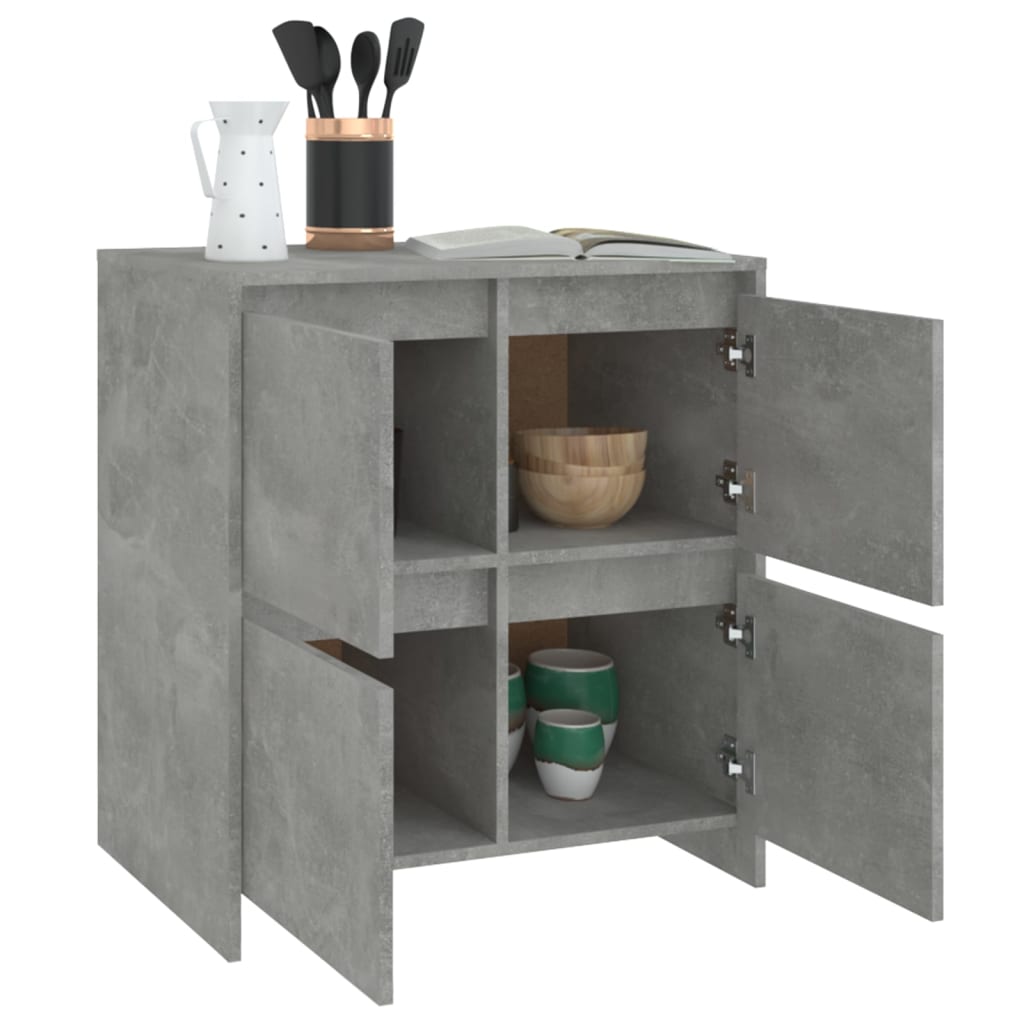Credenza Grigio Cemento 70x41x75 cm in Truciolato - homemem39