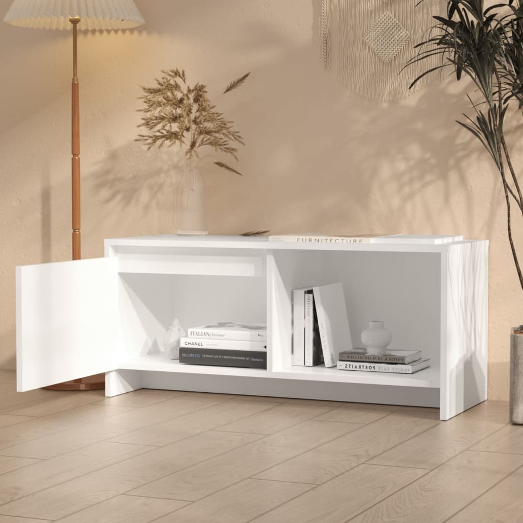 Mobile Porta TV Bianco 90x35x40 cm in Legno Multistrato - homemem39