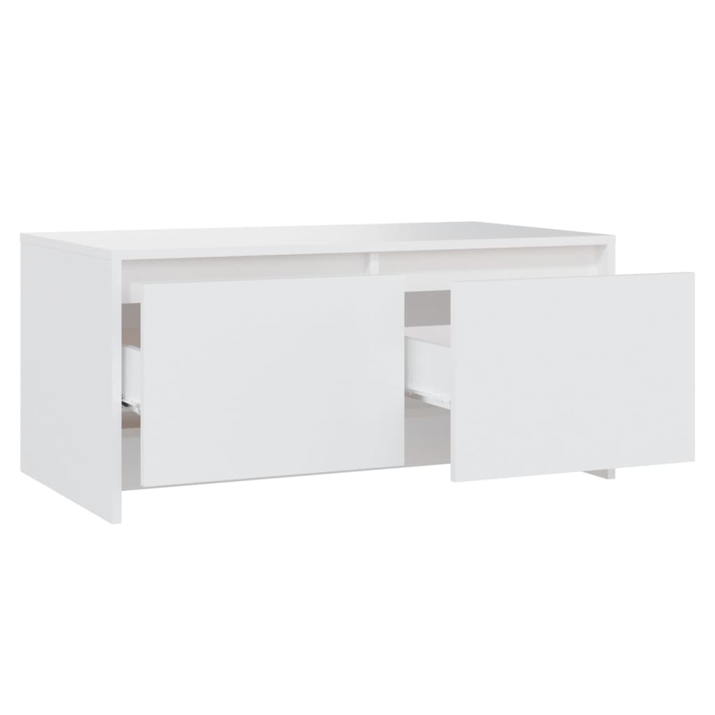 Tavolino da Salotto Bianco 90x50x41,5 cm in Legno Multistrato | homemem39