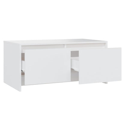Tavolino da Salotto Bianco 90x50x41,5 cm in Legno Multistrato | homemem39