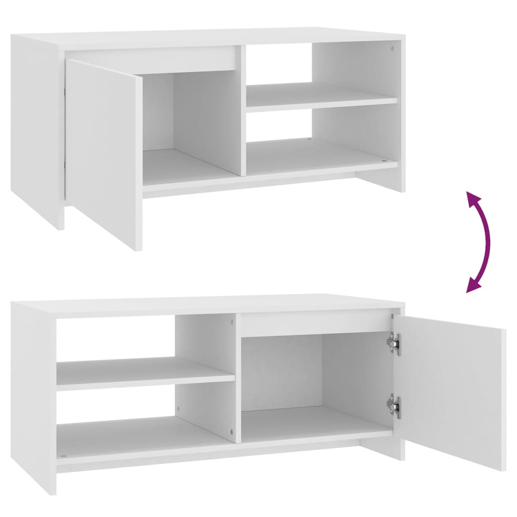 Tavolino da Salotto Bianco 102x50x45 cm Legno Multistrato | homemem39