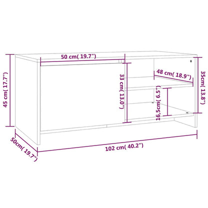 Tavolino da Salotto Bianco 102x50x45 cm Legno Multistrato | homemem39