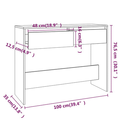 Tavolo Consolle Bianco 100x35x76,5 cm in Truciolato | homemem39