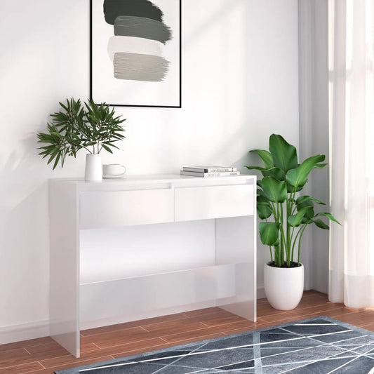 Tavolo Consolle Bianco 100x35x76,5 cm in Truciolato | homemem39