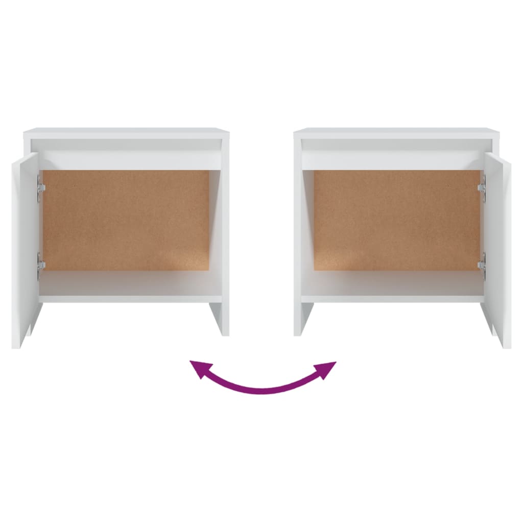 Comodino Bianco 45x34x44,5 cm in Truciolato - homemem39