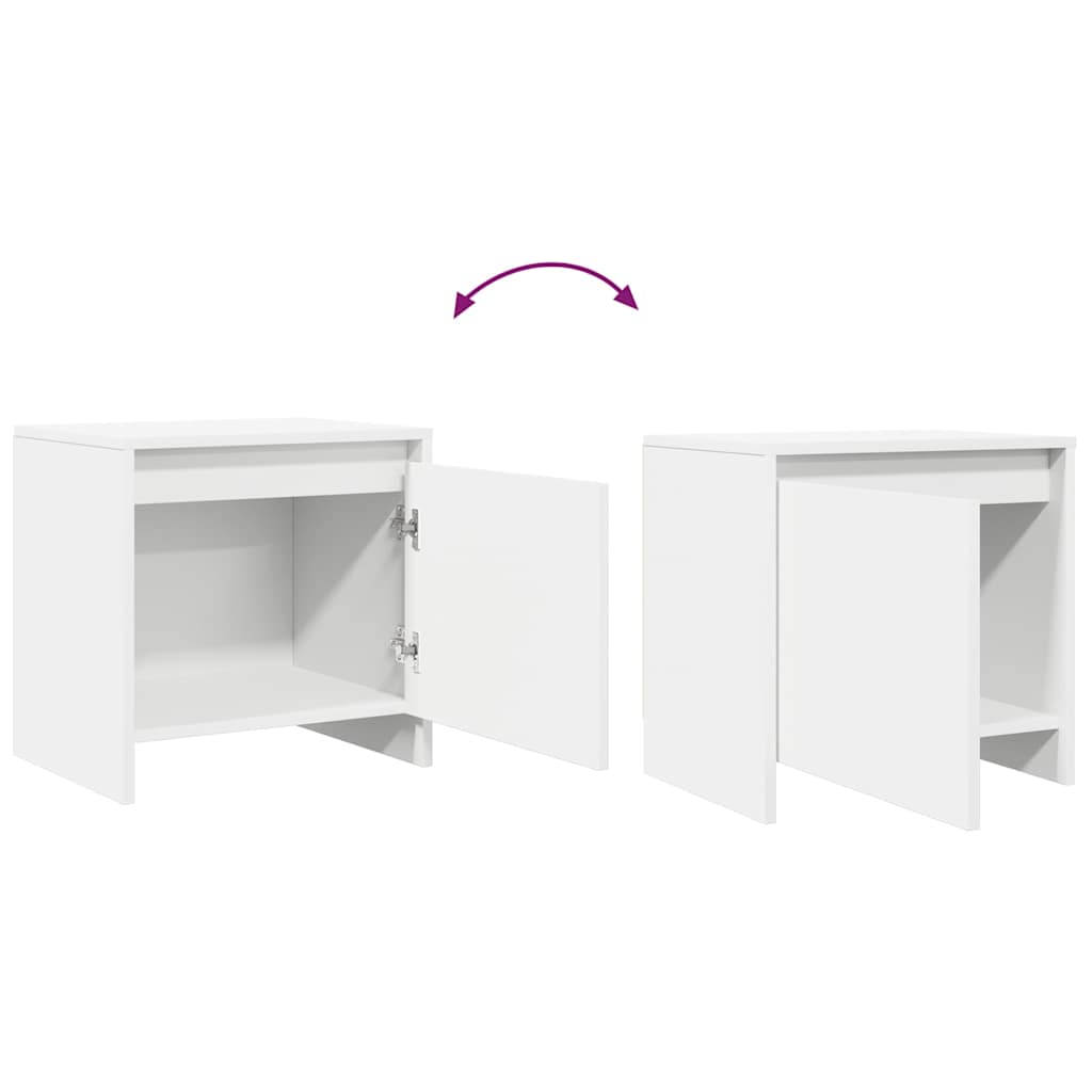 Comodini 2 pz Bianchi 45x34x44,5 cm in Truciolato