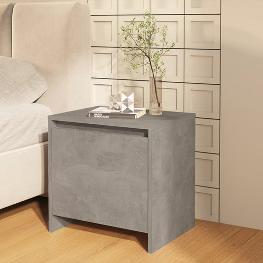 Comodino Grigio Cemento 45x34x44,5 cm in Truciolato - homemem39