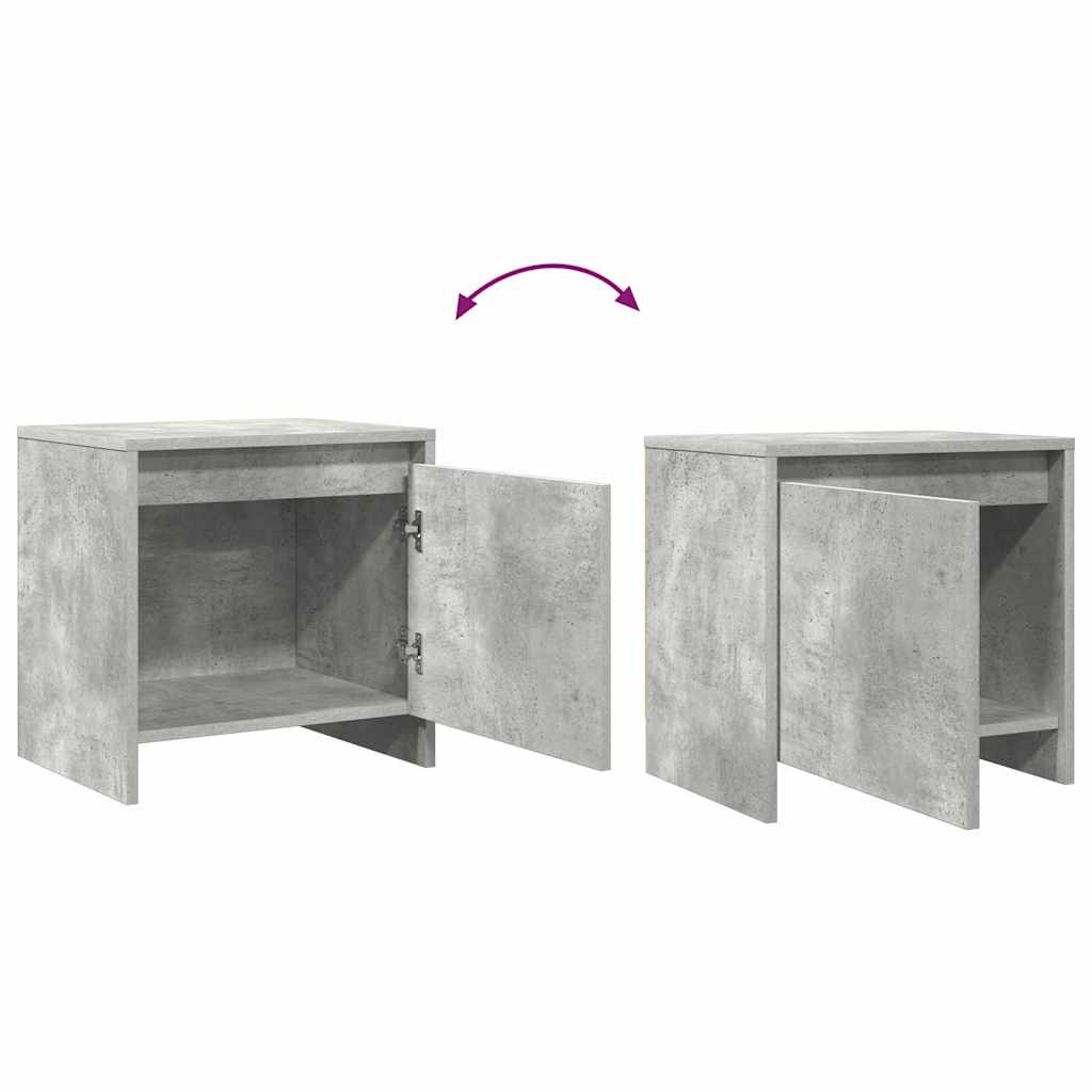 Comodini 2 pz Grigio Cemento 45x34x44,5 cm in Truciolato | homemem39
