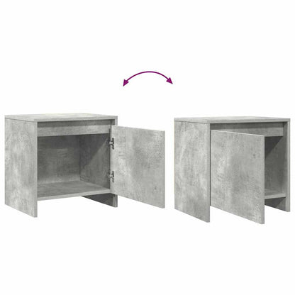 Comodini 2 pz Grigio Cemento 45x34x44,5 cm in Truciolato | homemem39