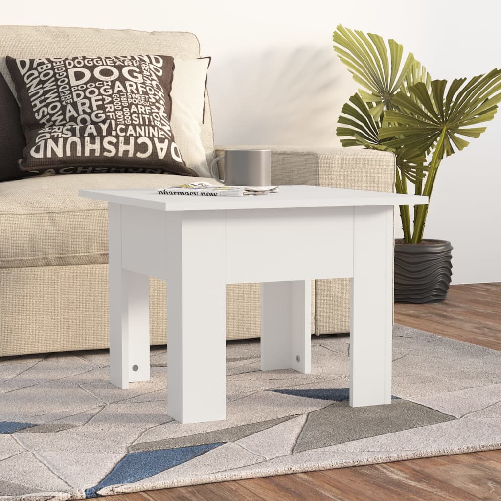 Tavolino da Salotto Bianco 55x55x42 cm in Legno Multistrato | homemem39