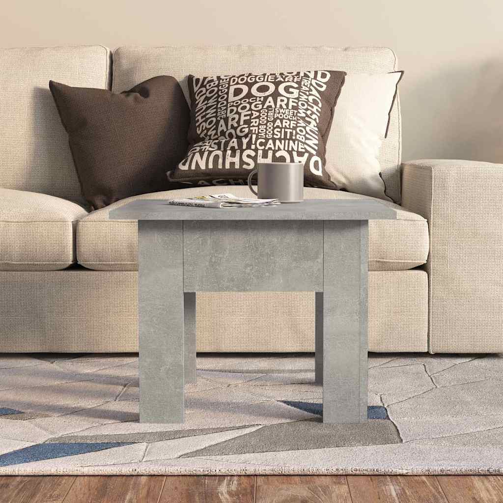 Tavolino da Caffè Grigio Cemento 55x55x42 cm in Truciolato