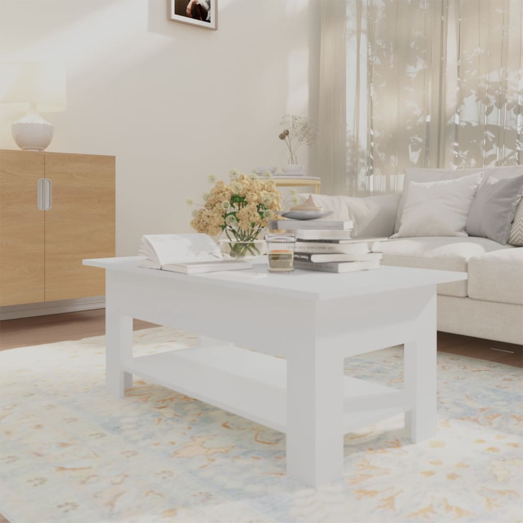 Tavolino da Salotto Bianco 102x55x42 cm in Truciolato | homemem39