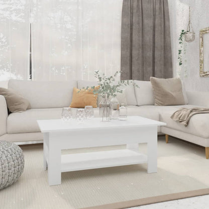 Tavolino da Salotto Bianco 102x55x42 cm in Truciolato | homemem39