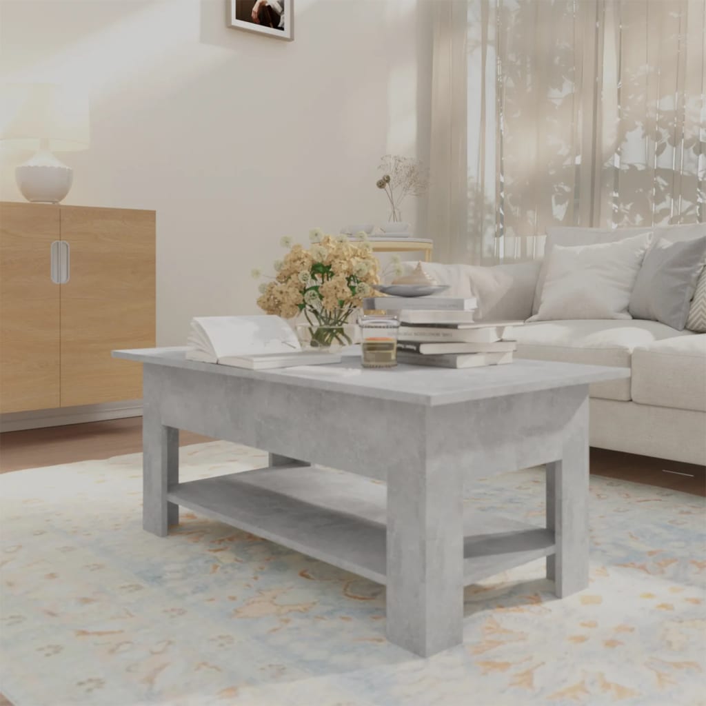 Tavolino da Salotto Grigio Cemento 102x55x42 cm in Truciolato | homemem39