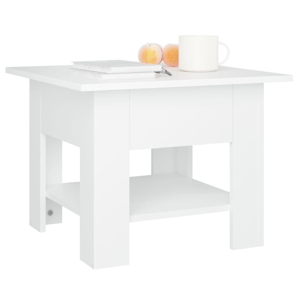 Tavolino da Salotto Bianco 55x55x42 cm in Truciolato | homemem39