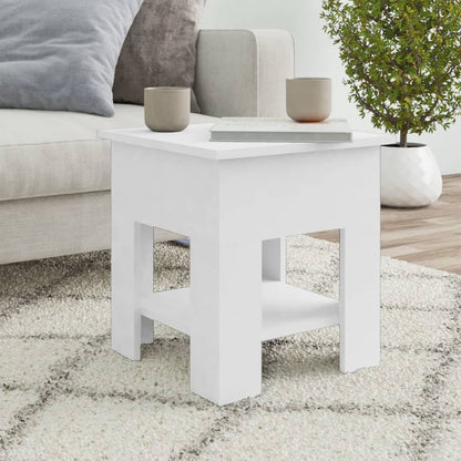Tavolino da Salotto Bianco 40x40x42 cm in Legno Multistrato | homemem39